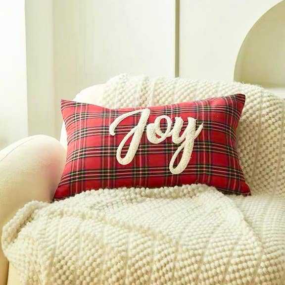 Joy Plaid Pillow