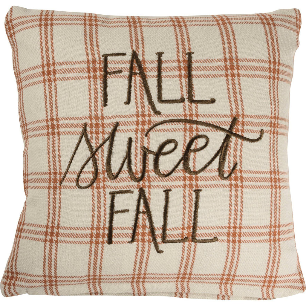 Fall Sweet Fall Plaid Pillow | 12 x 12