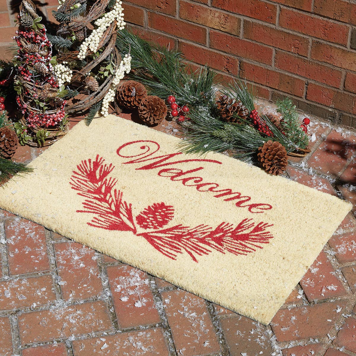 Patricia Heaton Home Cranberry Pinecone Doormat