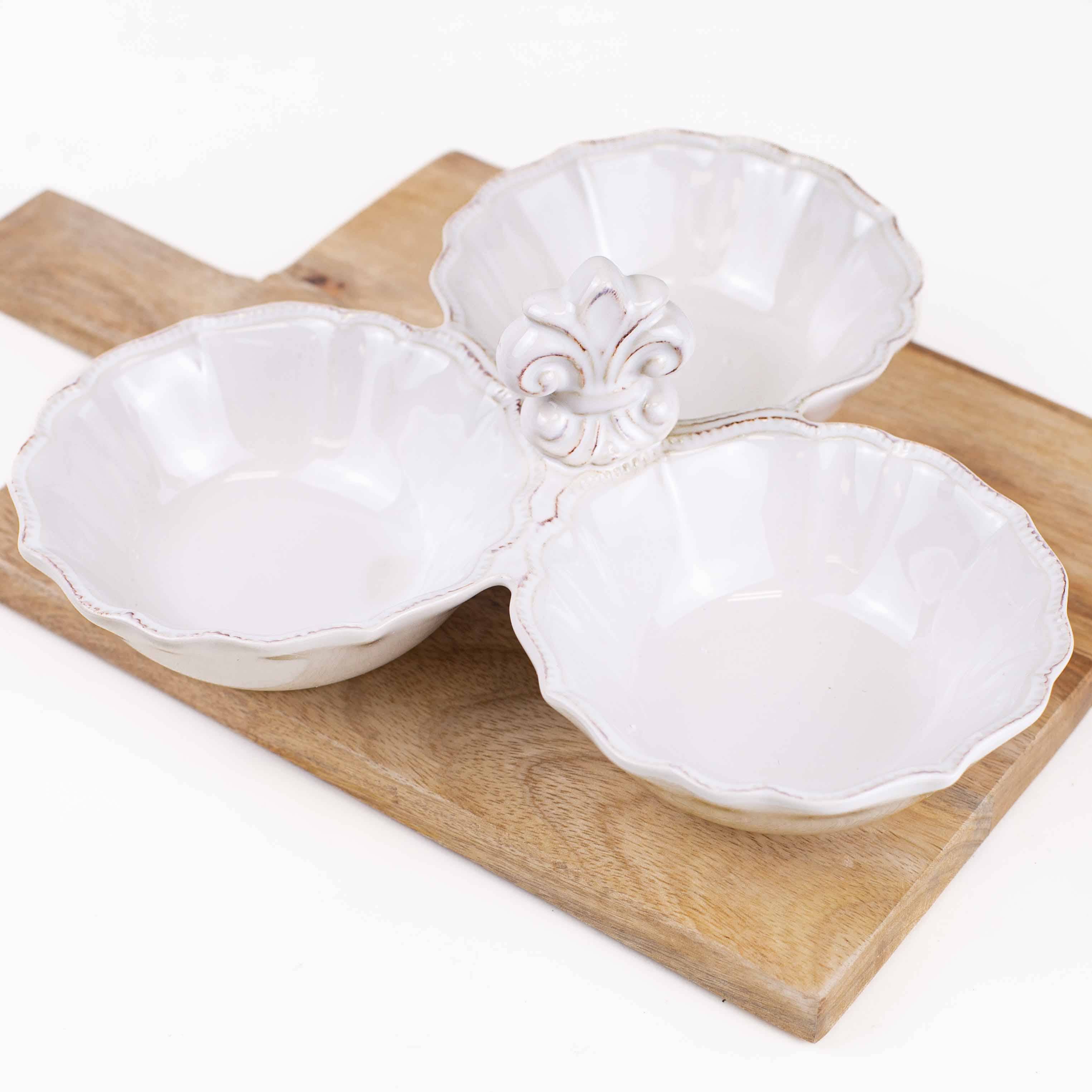 Fleur Tri-Bowl Server