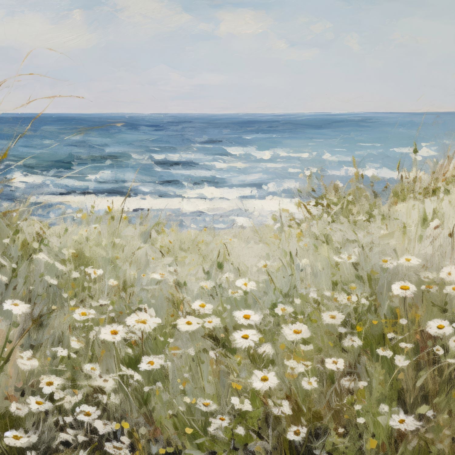 Meadow by the Sea Framed Art Print | 5 x 5