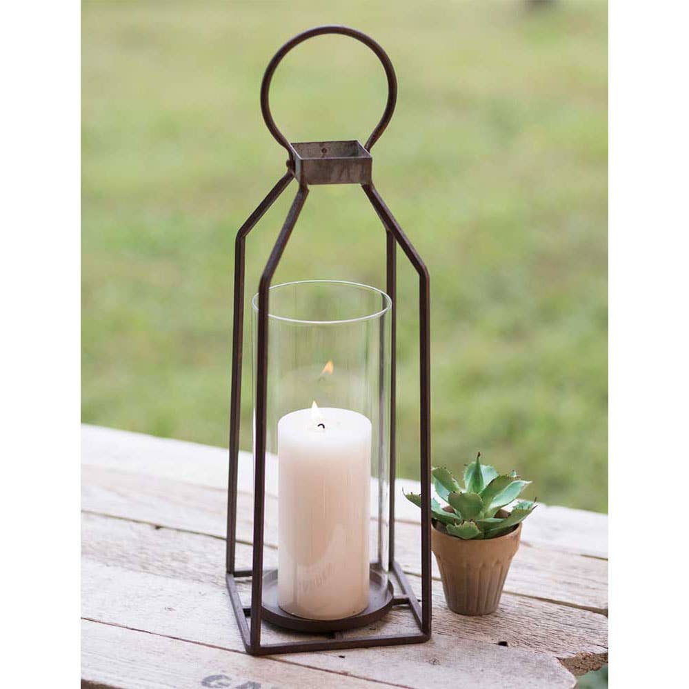 Decorative 15" lantern with a candle