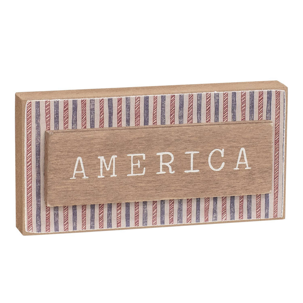 Americana Stripe Wood Block