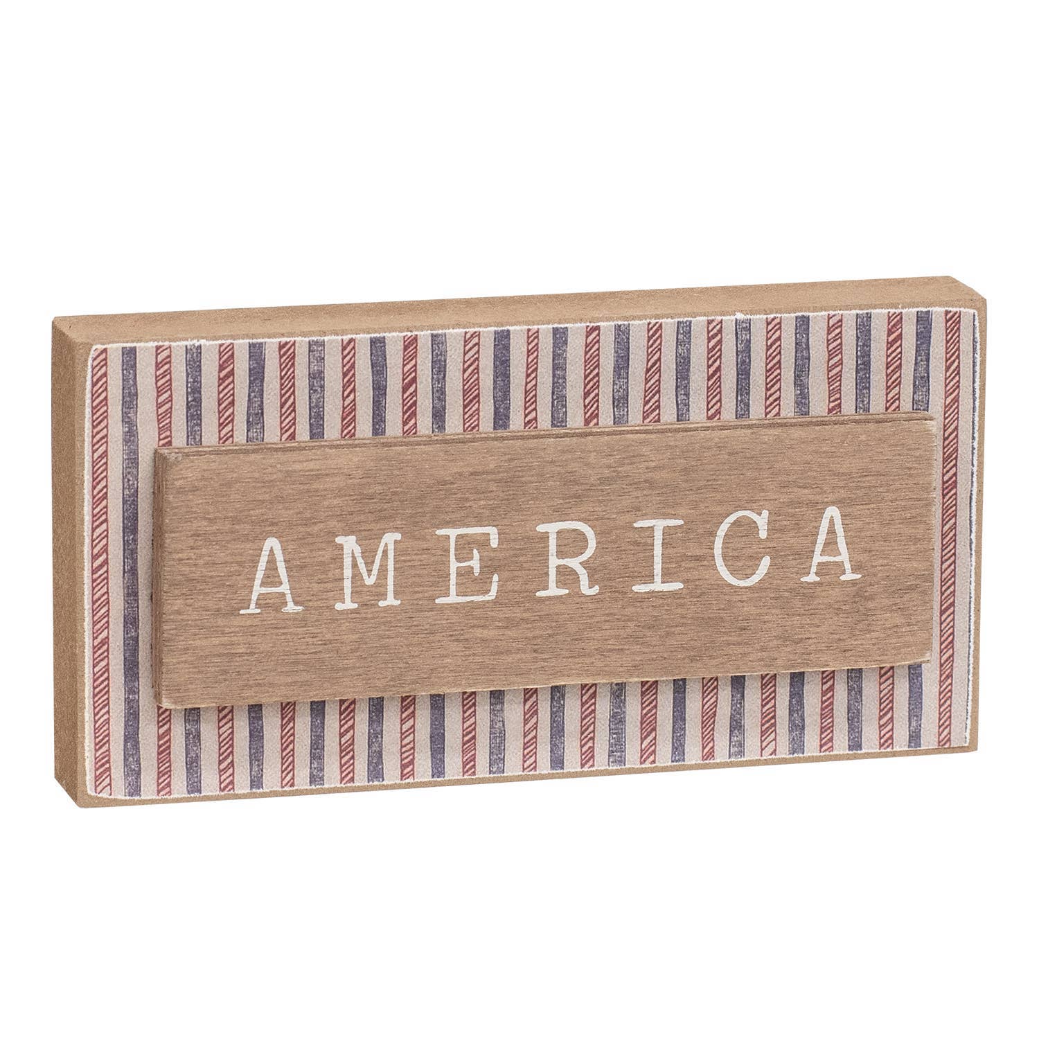 Americana Stripe Wood Block