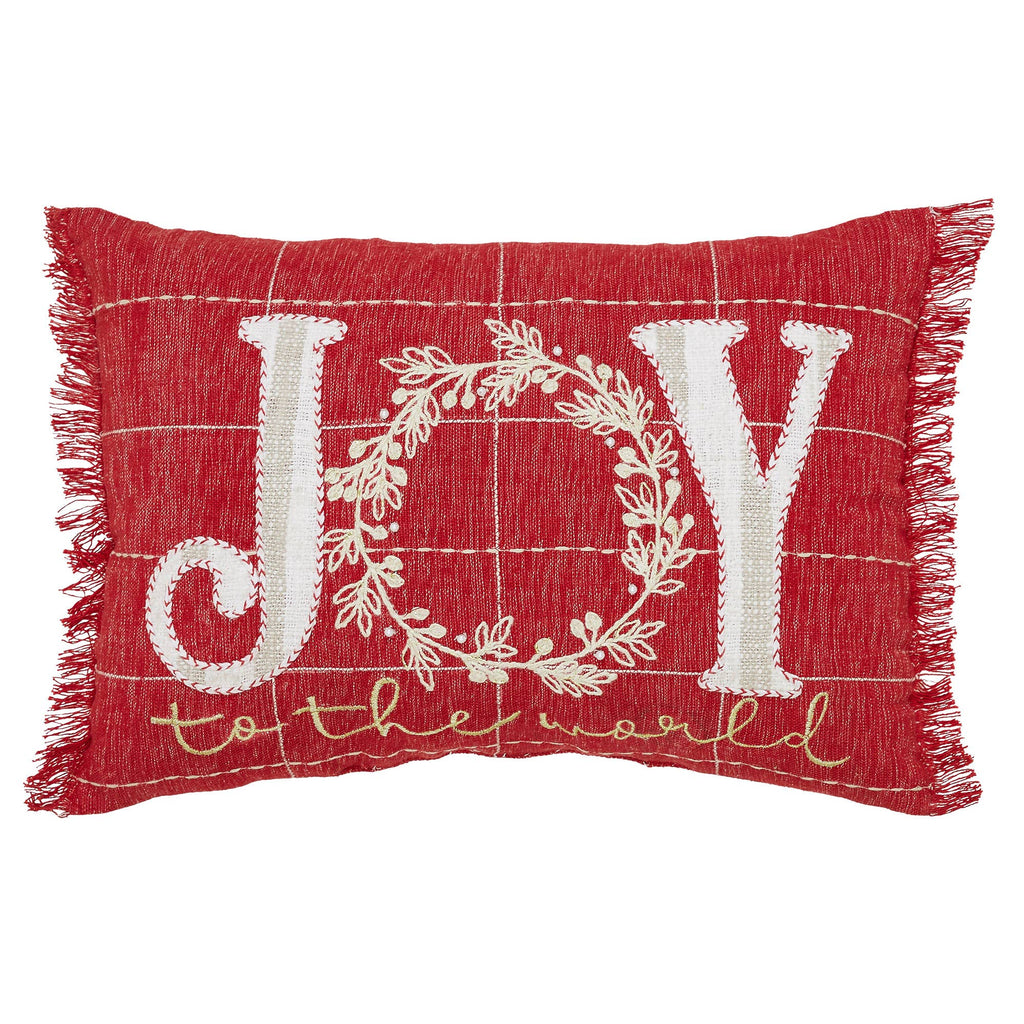 Christmas Joy Embroidered Lumbar Pillow | 14" x 20"
