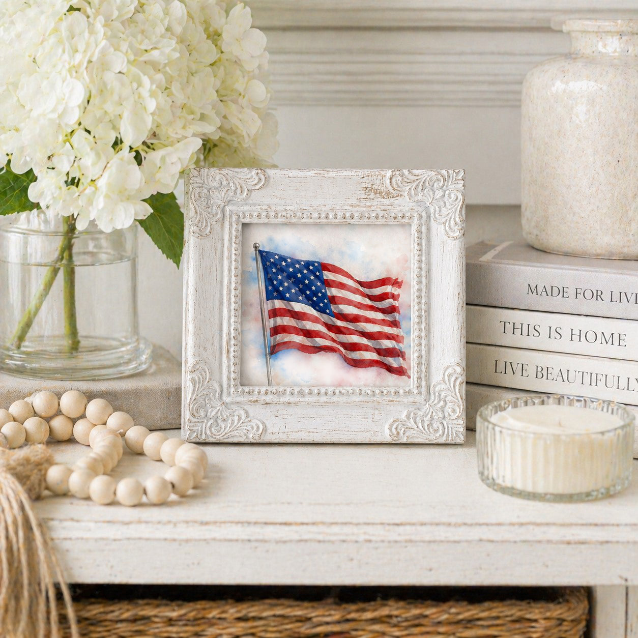 Americana Petite Flag Framed Print | 4x4