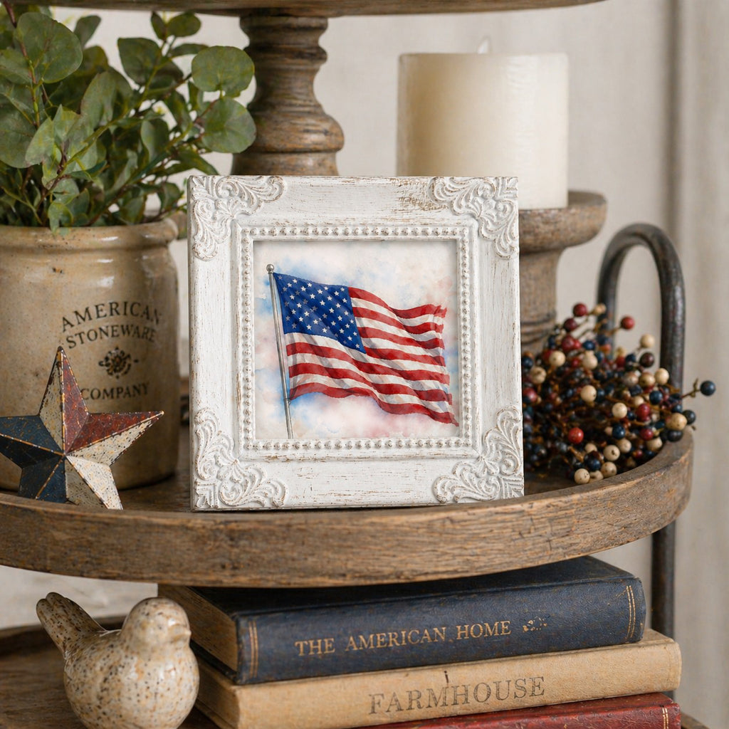 Americana Petite Flag Framed Print | 4x4