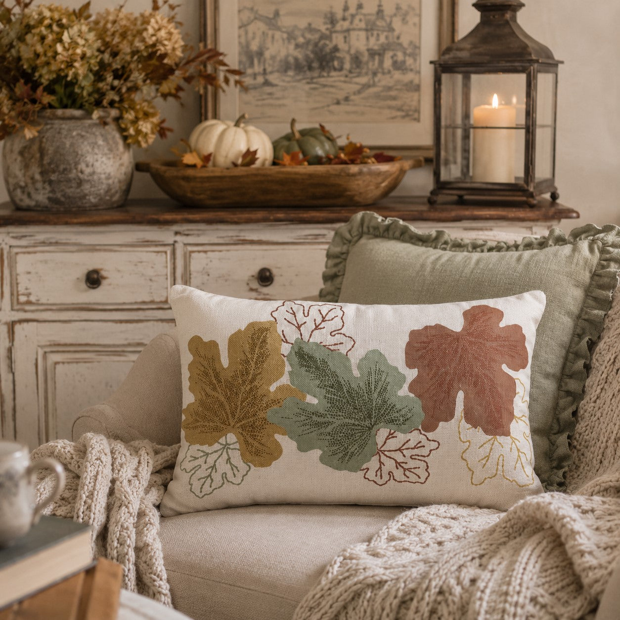 Autumn Leaves Lumbar Pillow | 14x22
