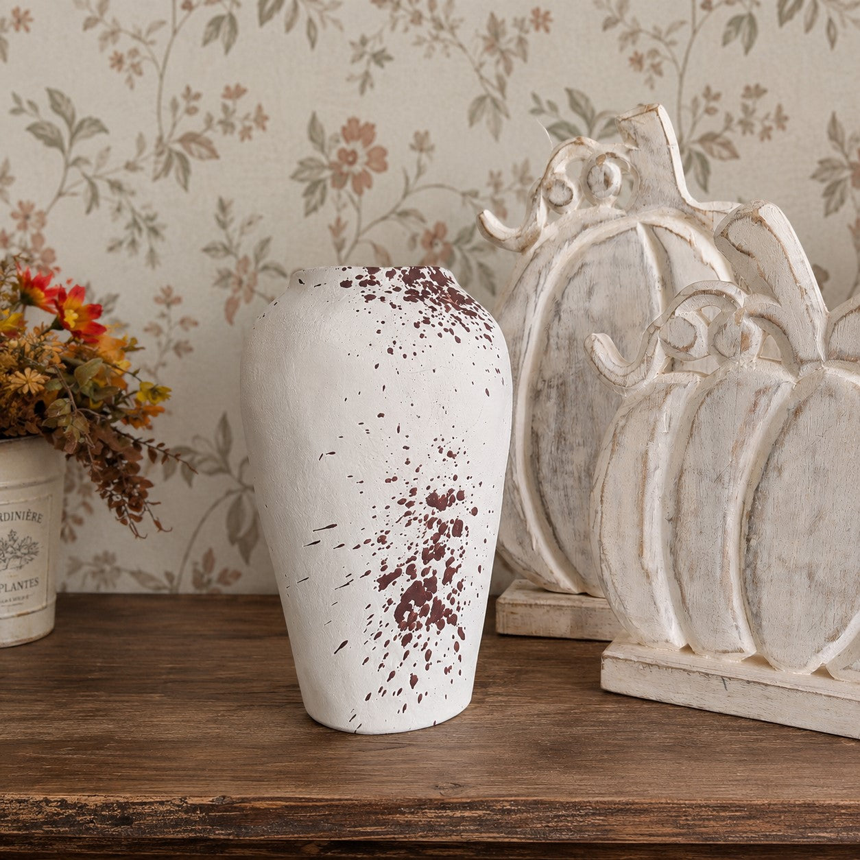 Brushed Cranberry Urn Vase | 10"