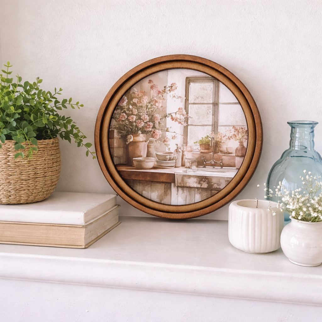 Round Rustic Kitchen Art | 8"