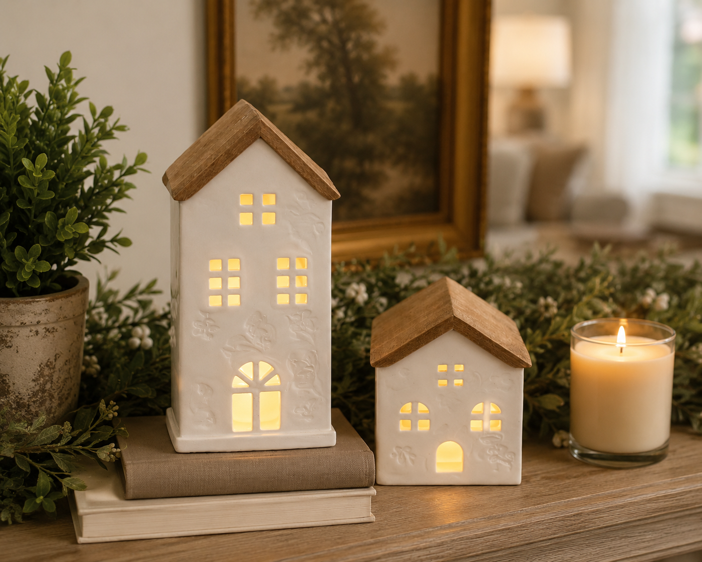 LED  Ceramic House Duo