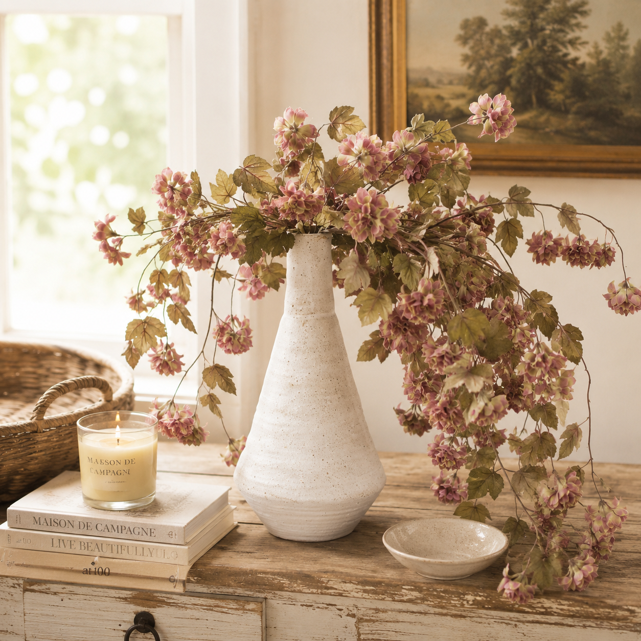 Handcrafted Matte White Vase | 12.5"