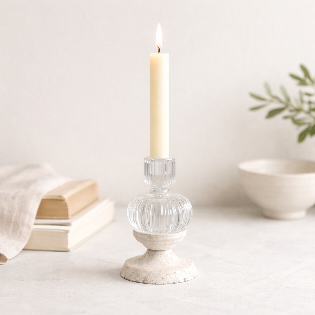 Arden Glass Taper Holder | 5.25"