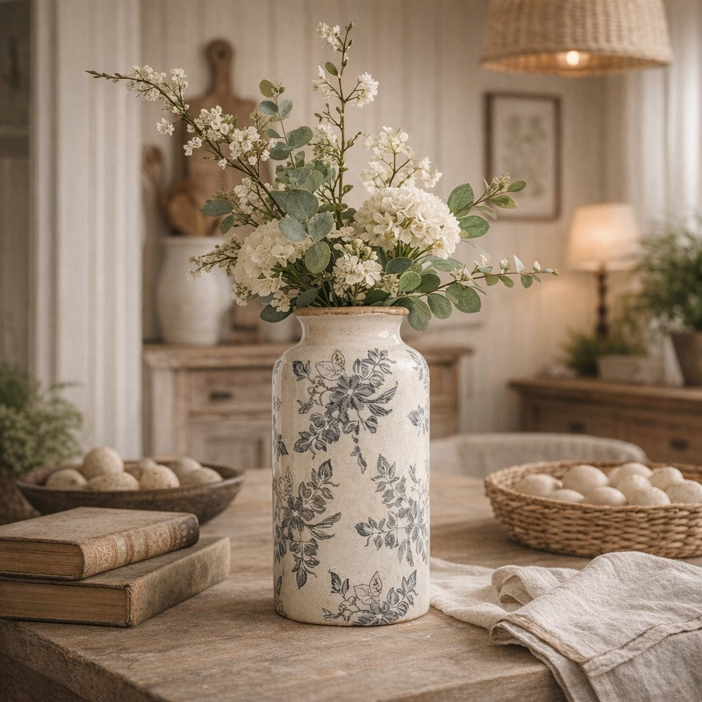 Gia Ceramic Floral Vase | 10"