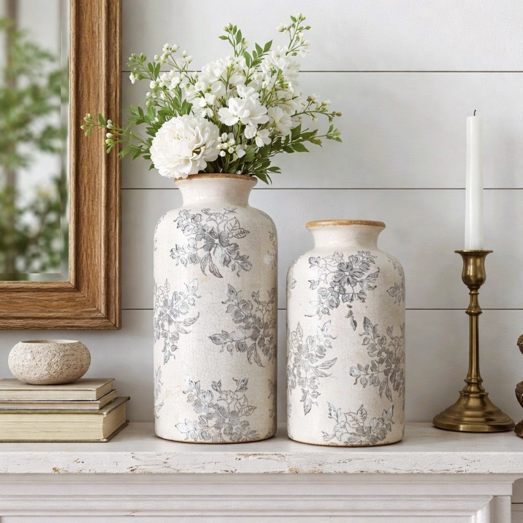 Gia Ceramic Floral Vase | 10"