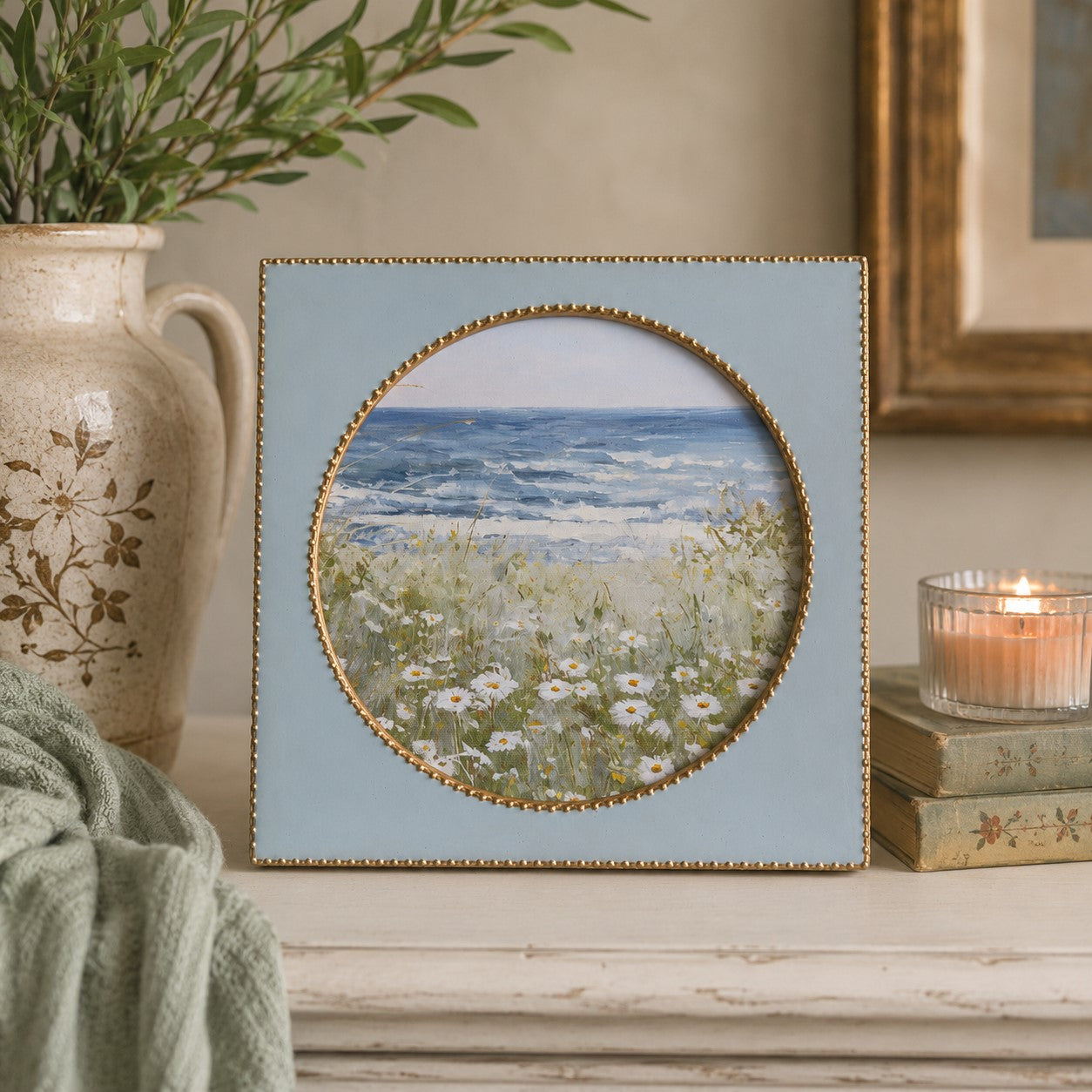 Meadow by the Sea Framed Art Print | 5 x 5
