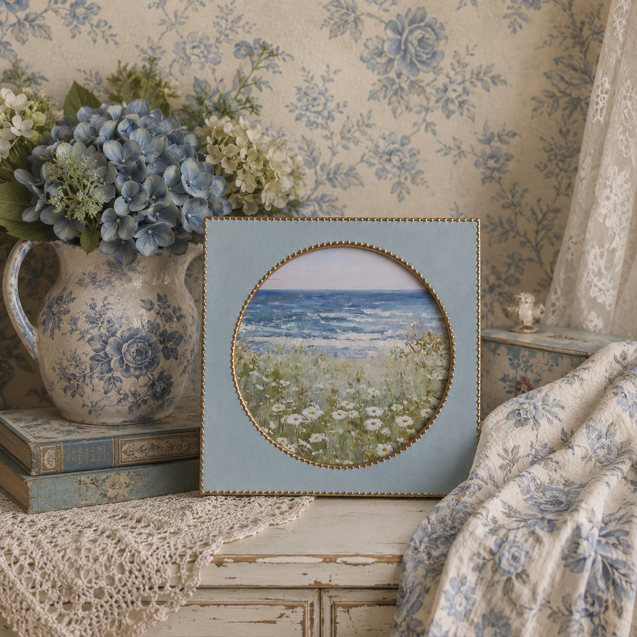 Meadow by the Sea Framed Art Print | 5 x 5