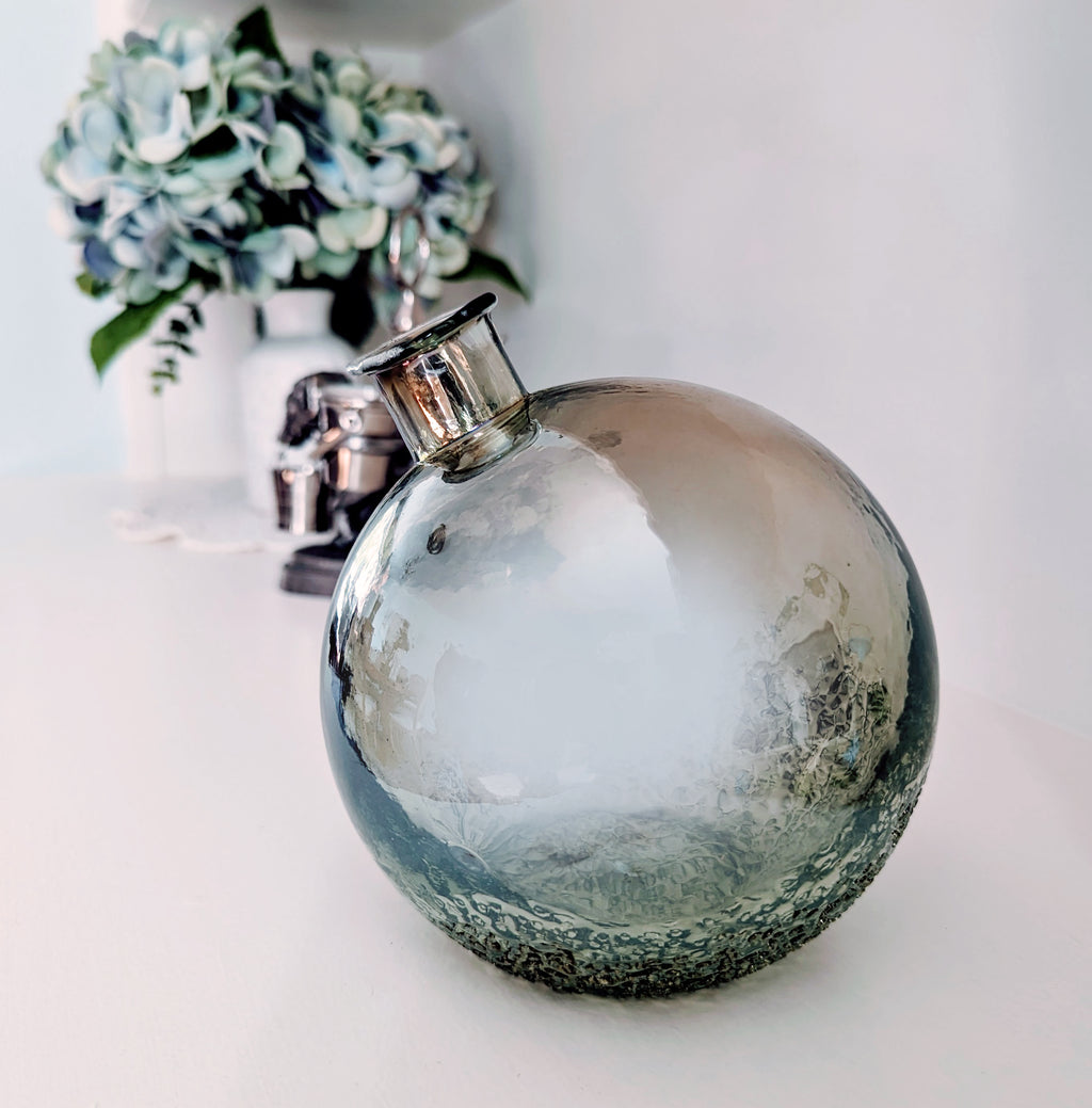 Charlotte Speckled Tilted Glass Sphere Vase