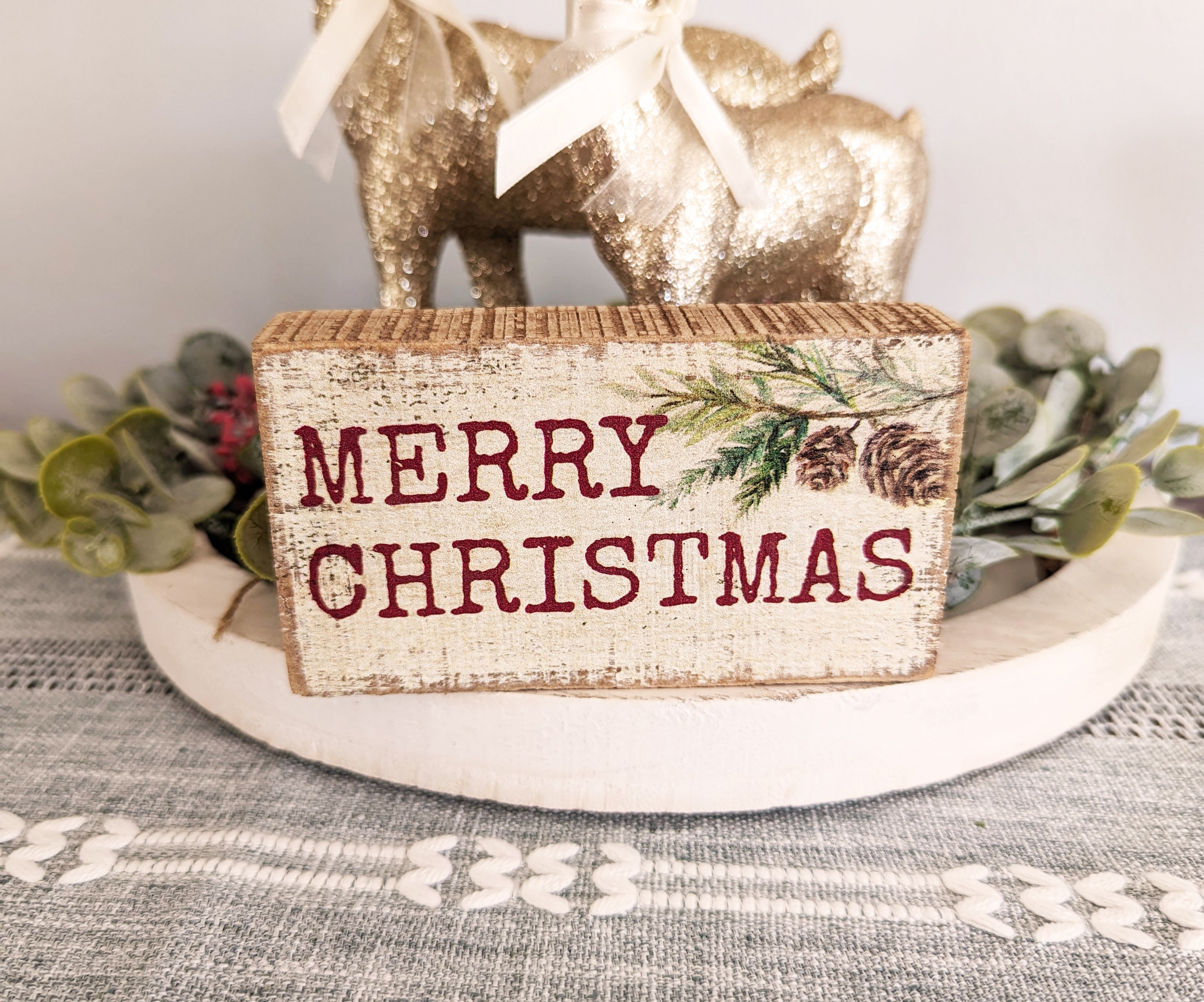 Merry Christmas Block Sign