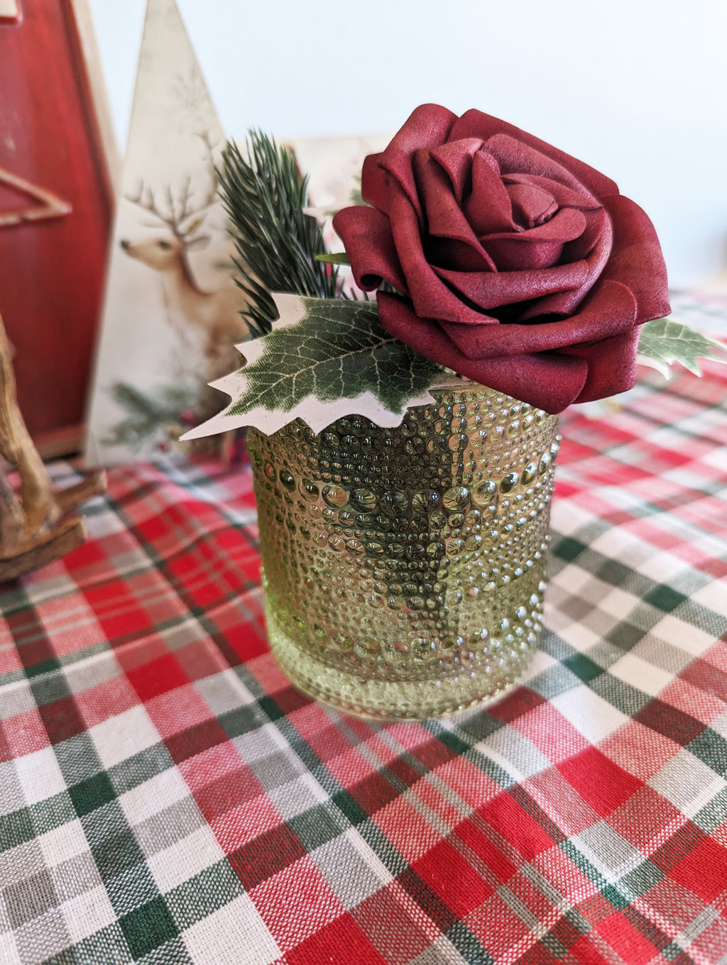 Gemma Beaded Sage Green Mini Vase