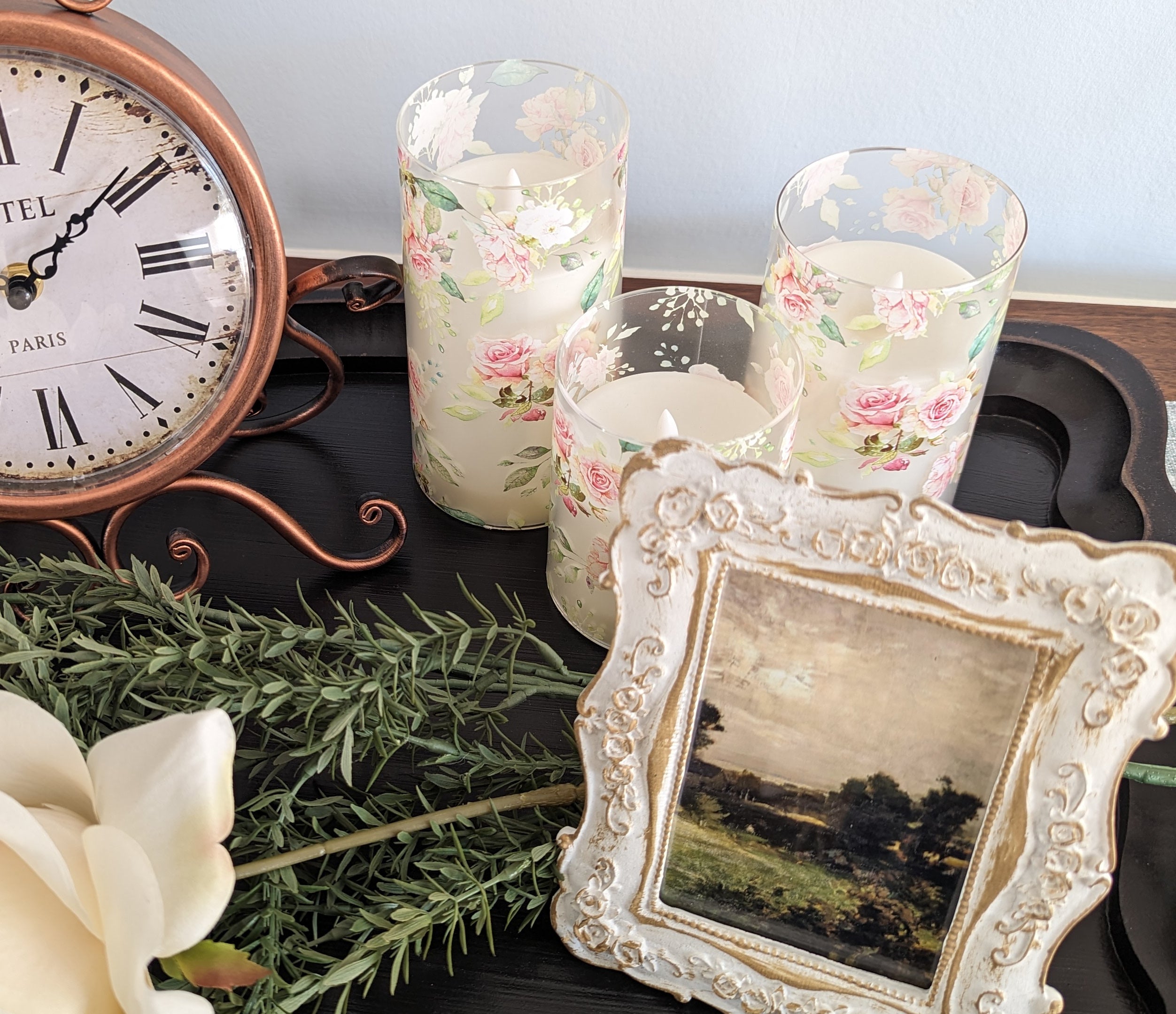 Rose Garden LED Candle Set