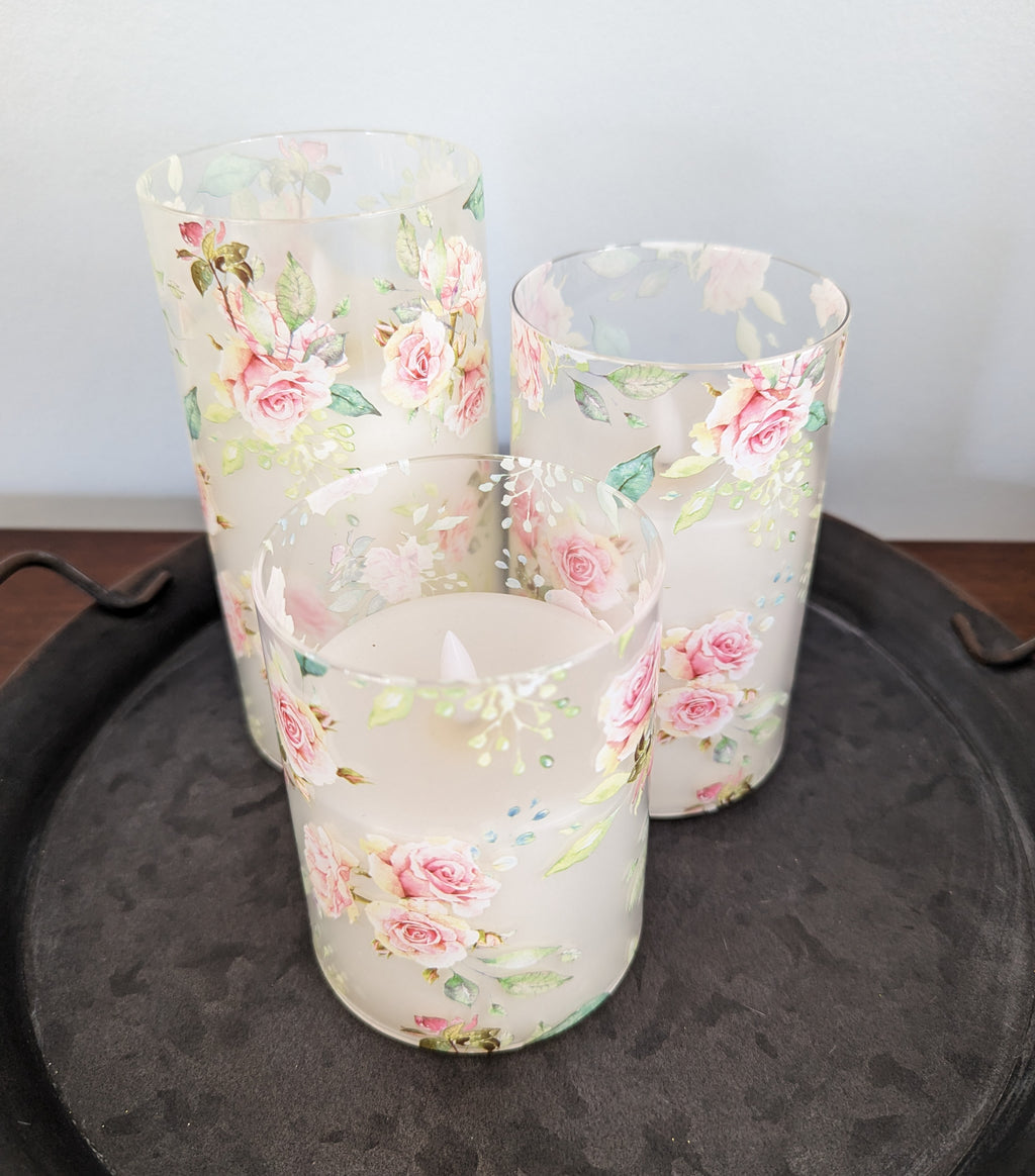 Rose Garden LED Candle Set