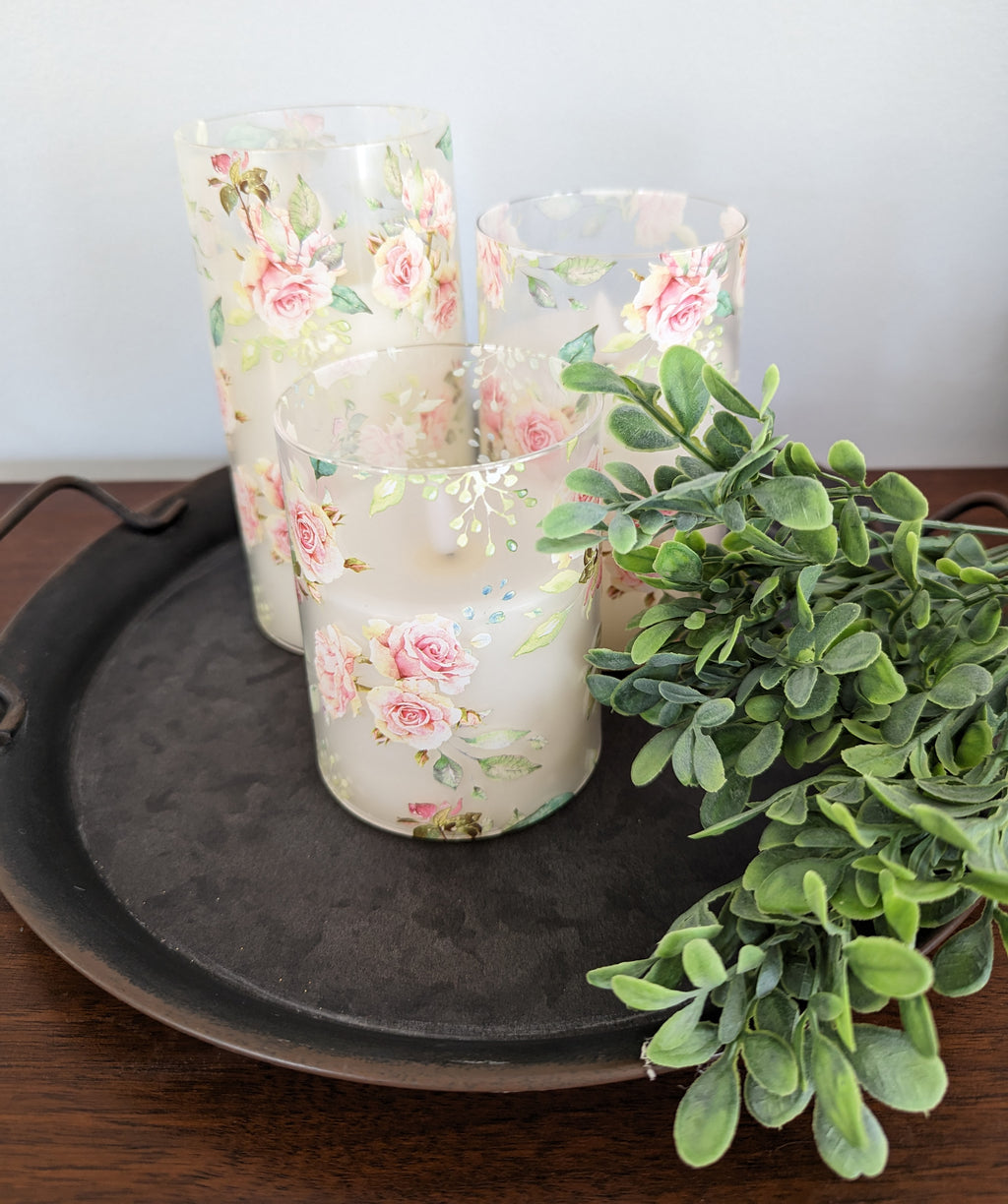 Rose Garden LED Candle Set