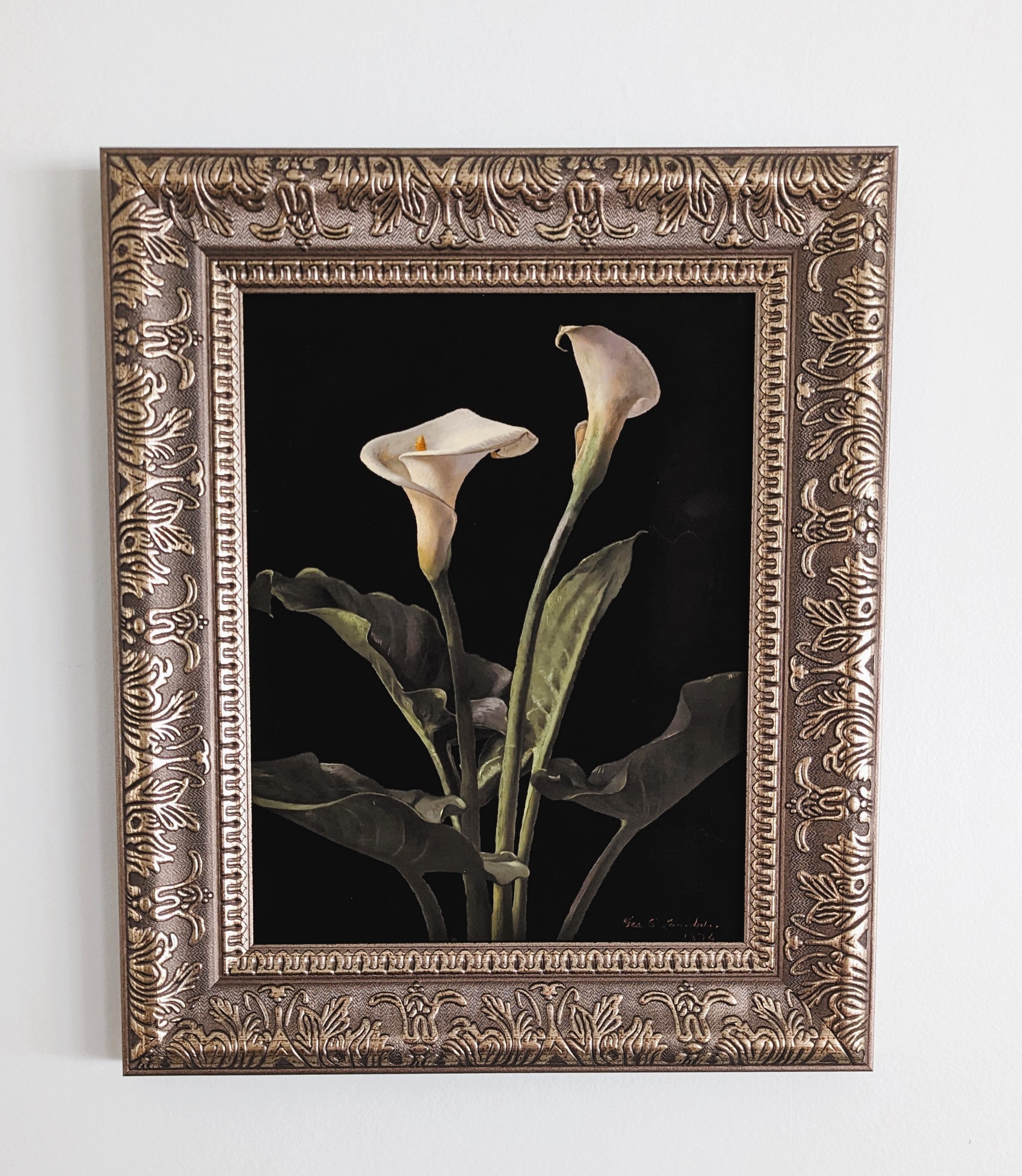 Calla Lily Silver floral frame