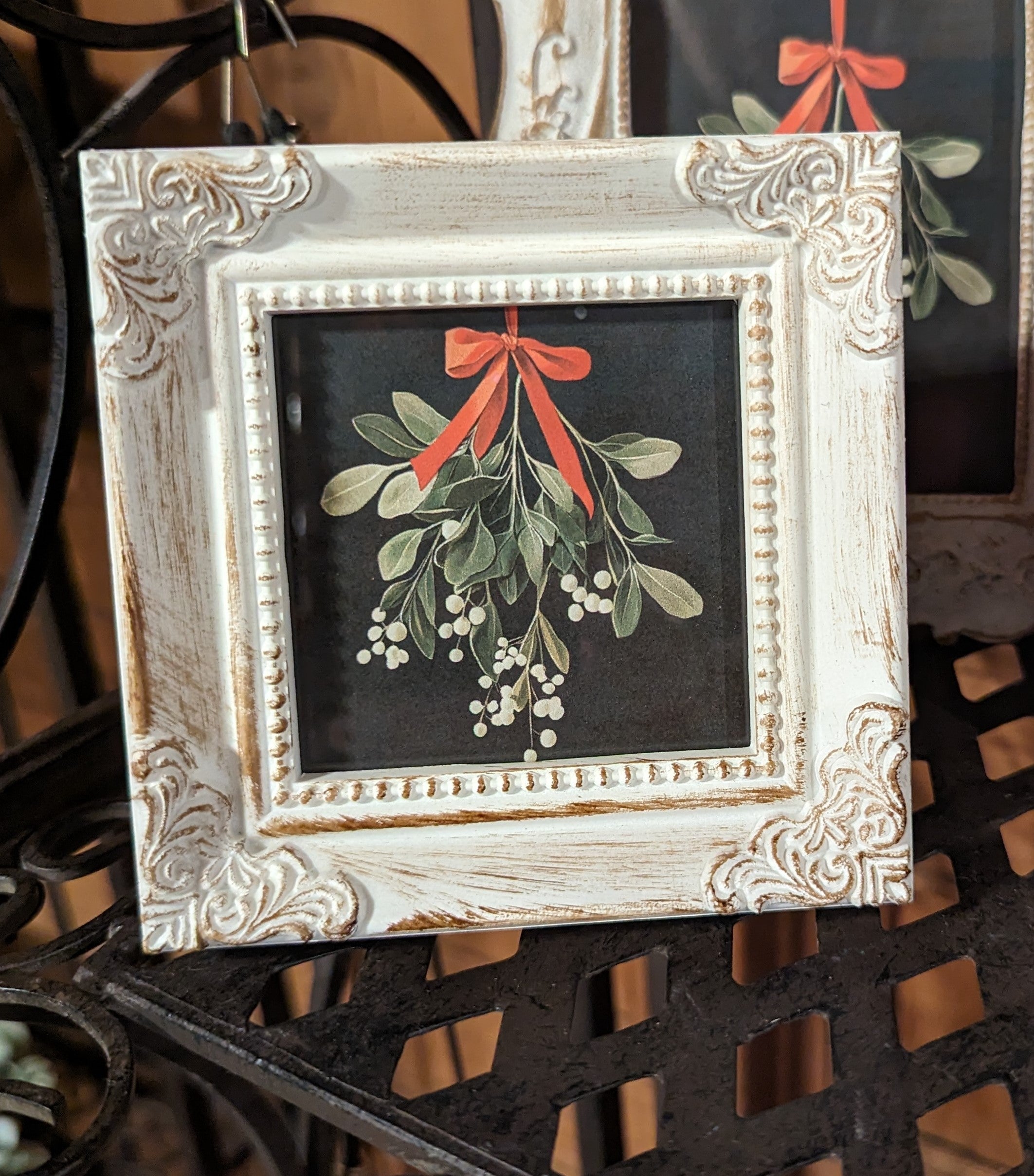 Mistletoe Mini Framed Print | 4" x 4"
