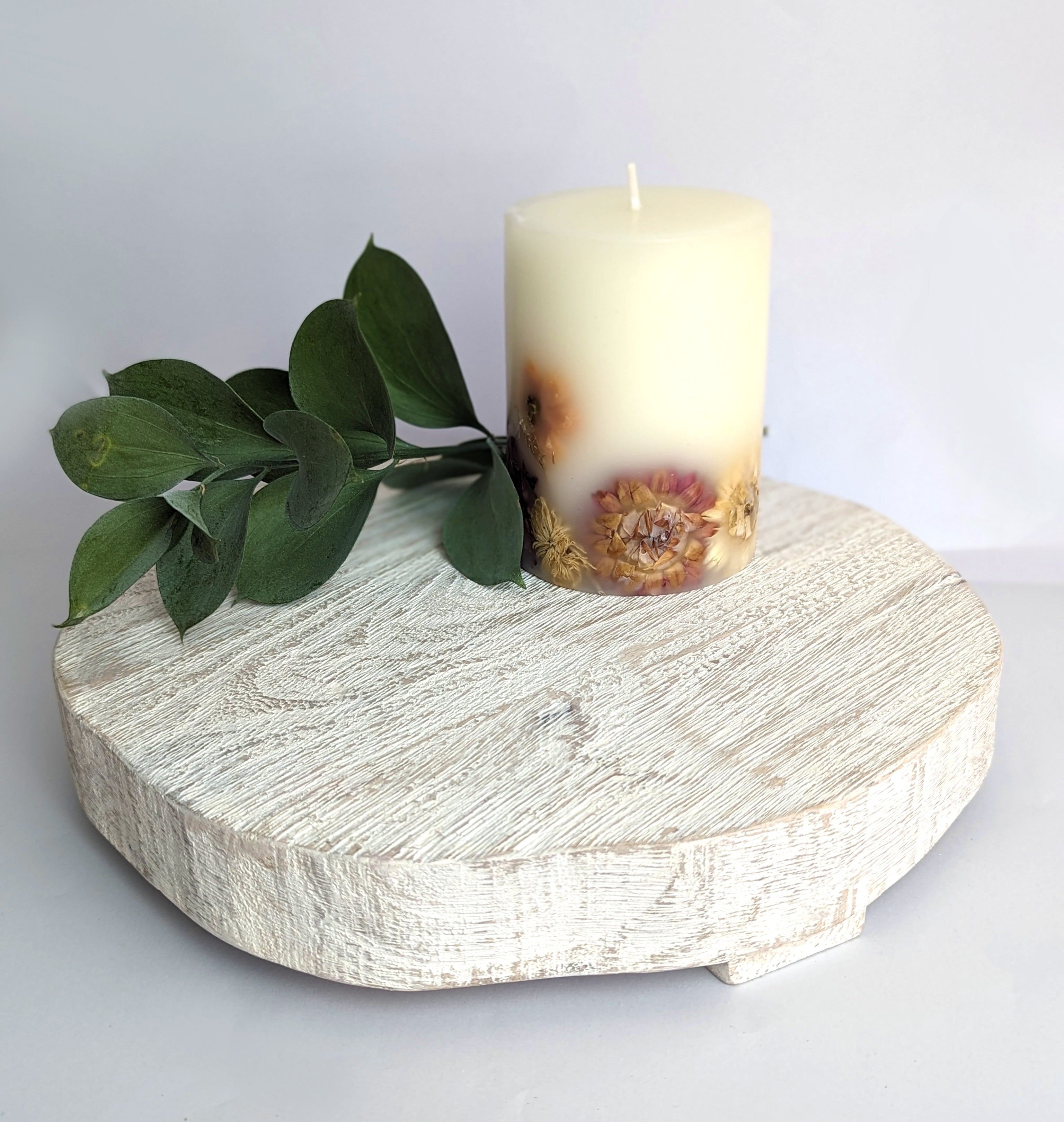 Whitewashed Wood Riser | 10"