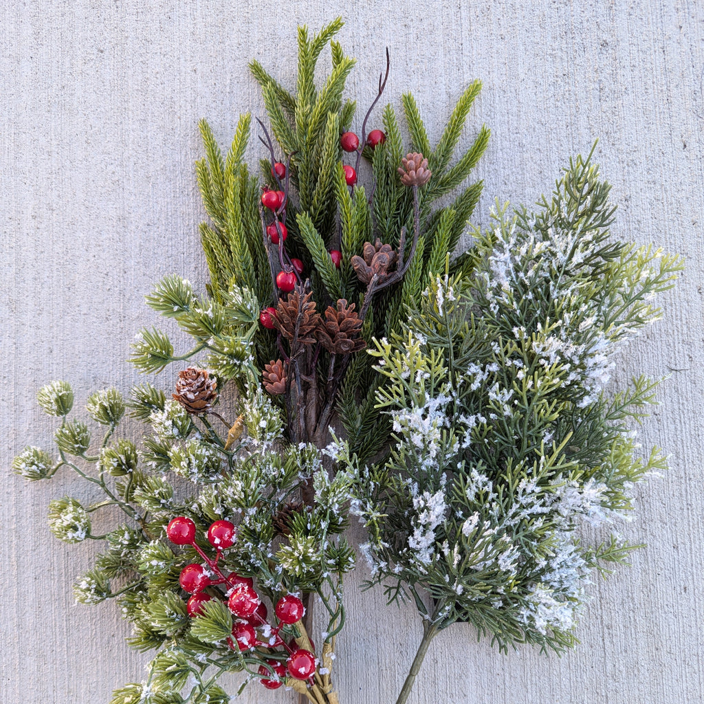 Frosted Juniper Greenery Pick | 18.5"
