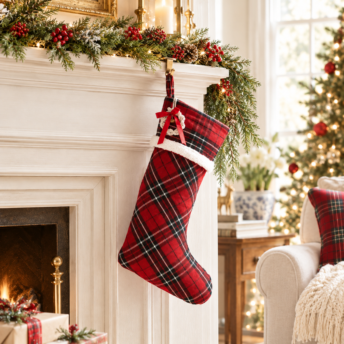 Highland Tartan Plaid Christmas Stocking | 18"