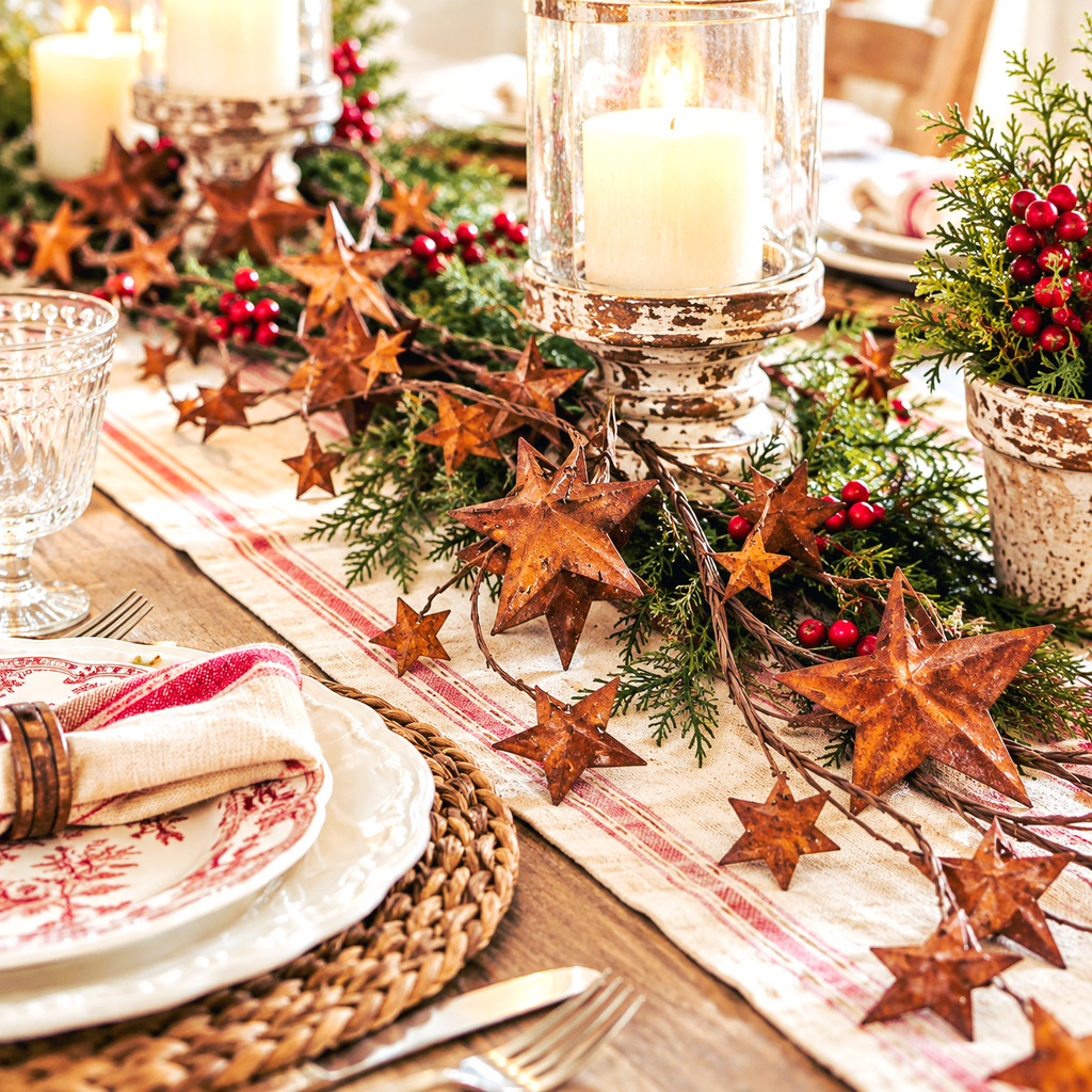 Rusty Star Garland | 58" Farmhouse Décor