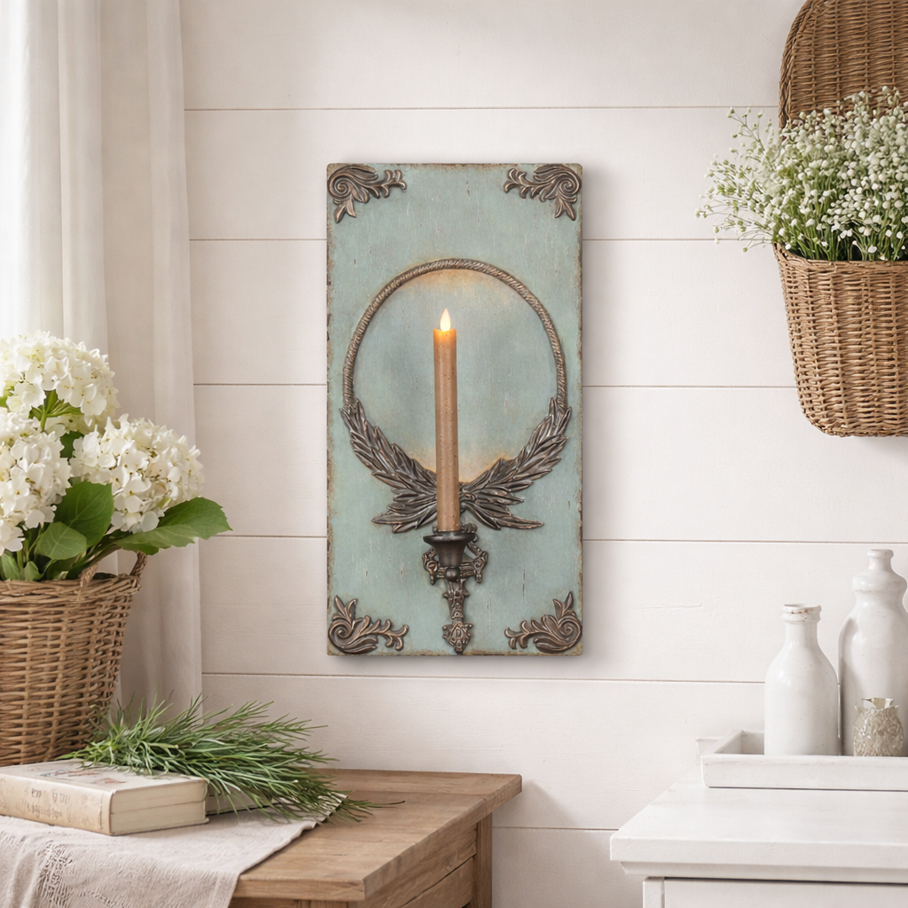 Laurel Crest Candle Sconce | 19.5"