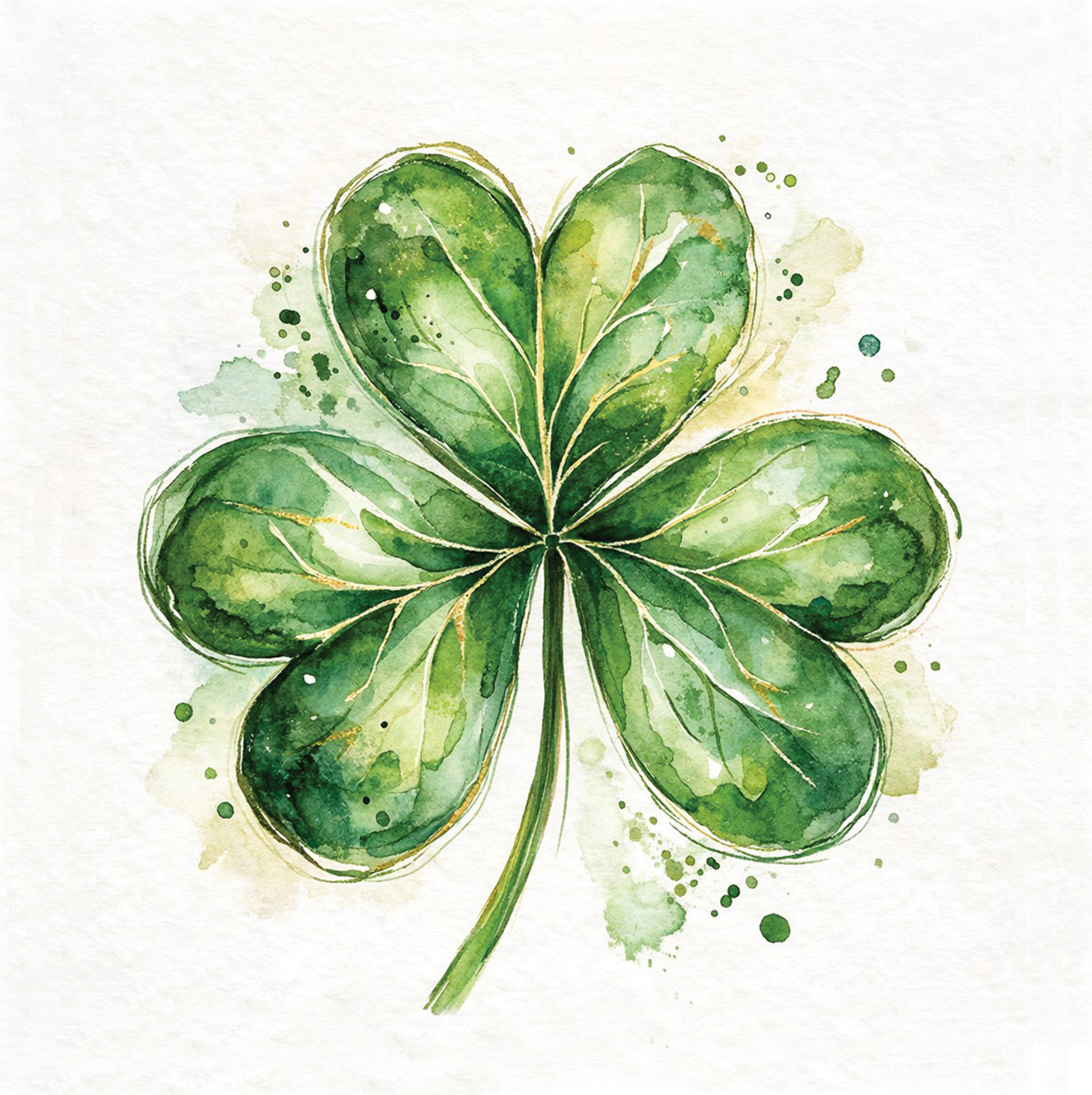 The Cottage Clover 4x4 framed watercolor shamrock art in ornate chalk black resin frame with decorative beaded border and vintage corners