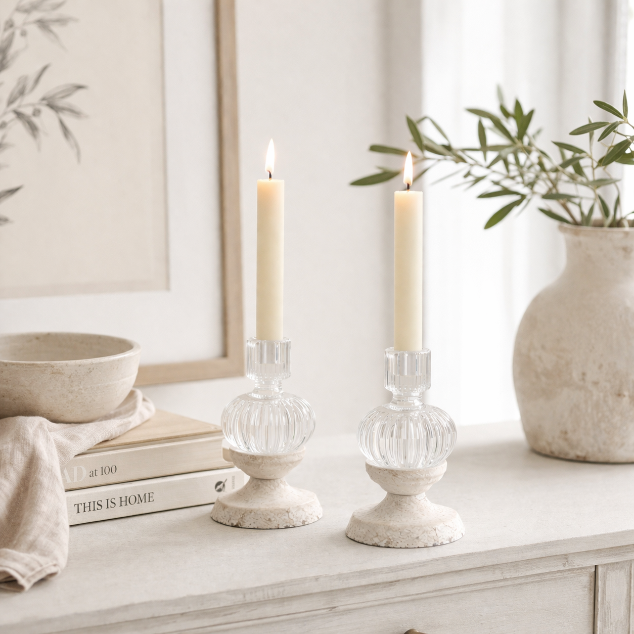 Arden Glass Taper Holder | 5.25"