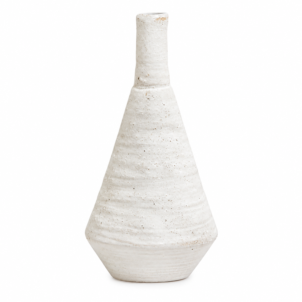 Handcrafted Matte White Vase | 12.5"