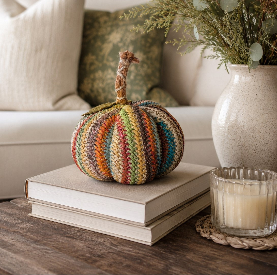 Woven Stripe Pumpkin | 6 x 6"