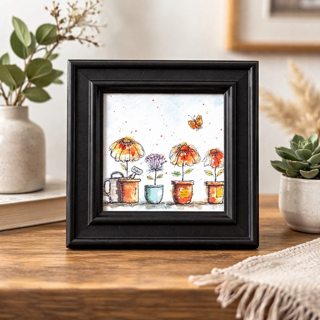 Sunny Blooms Framed Print | 6x6