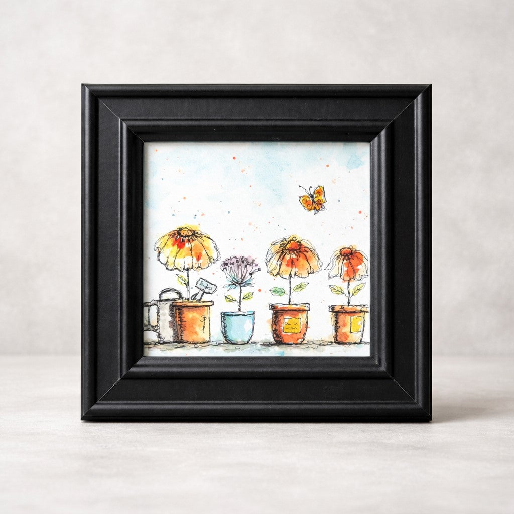 Sunny Blooms Framed Print | 6x6