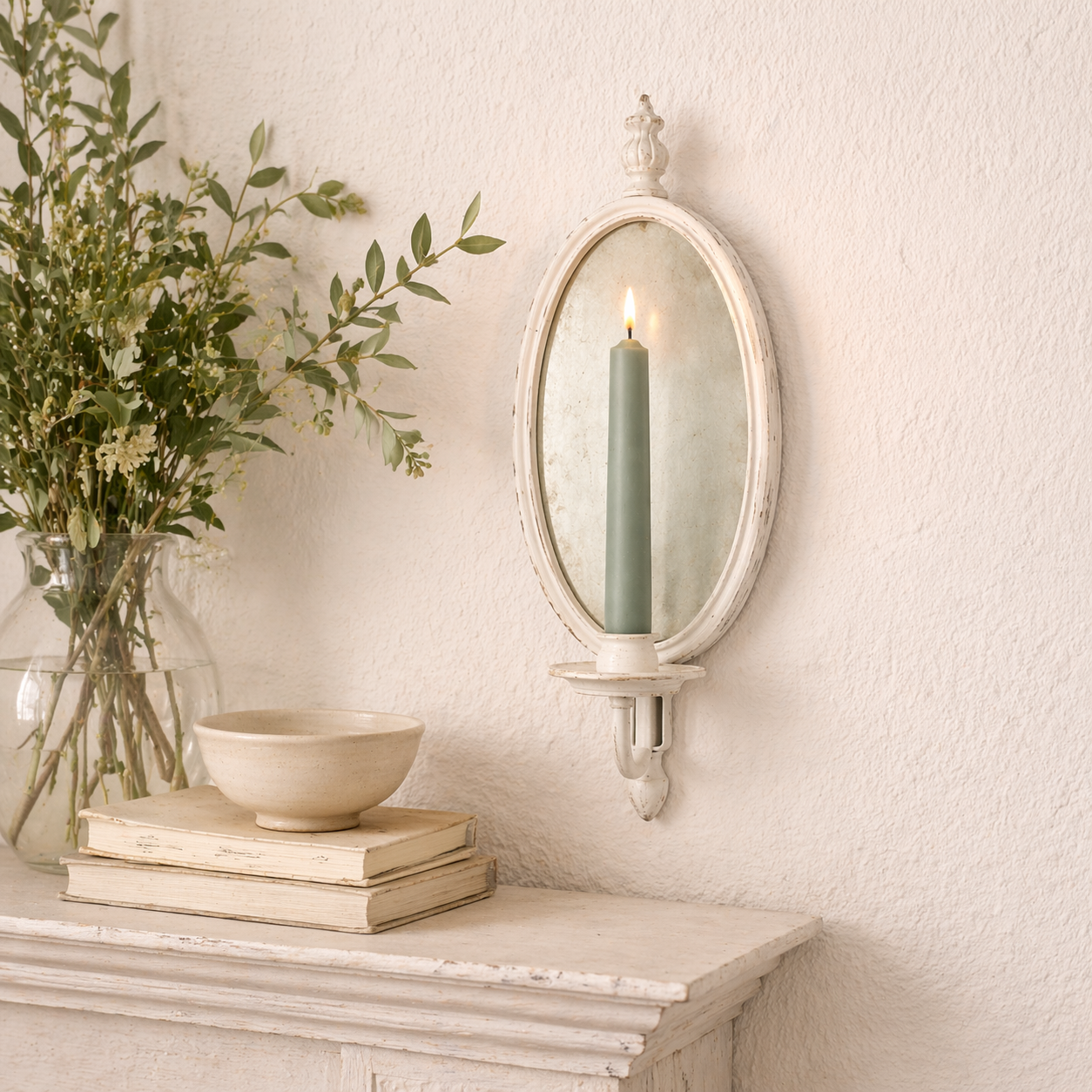 Hollis Mirror Sconce | 14.8" Taper Holder