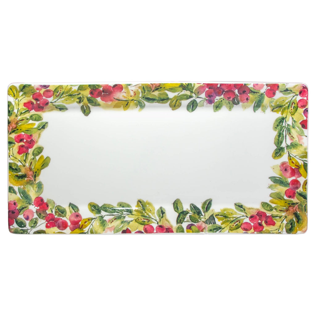 Cranberry Wreath Ceramic Server