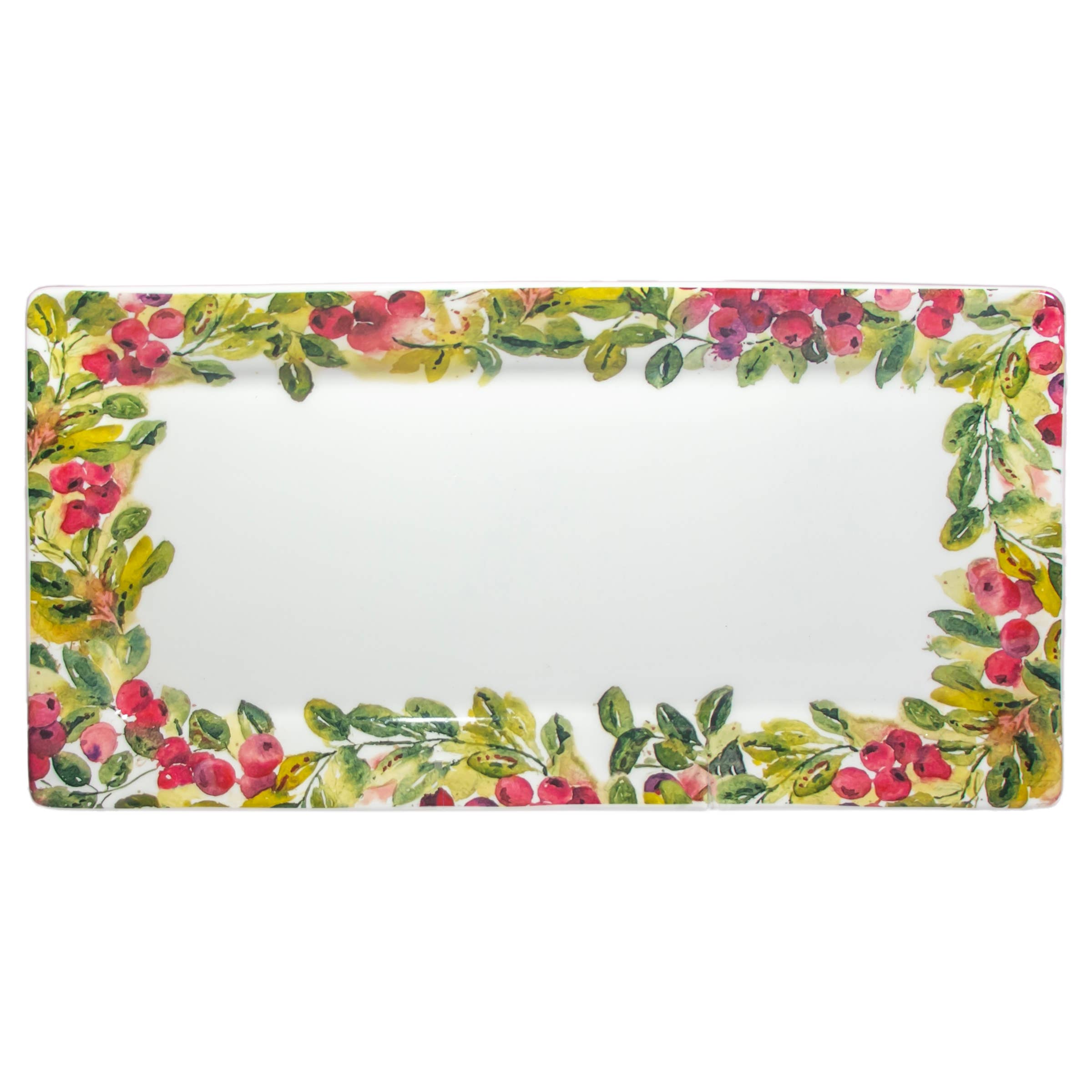 Cranberry Wreath Ceramic Server