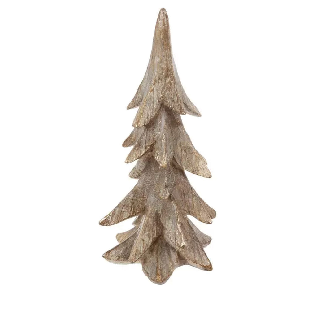 Champagne Gold Christmas Tree | 11.25" Resin Tabletop Decor