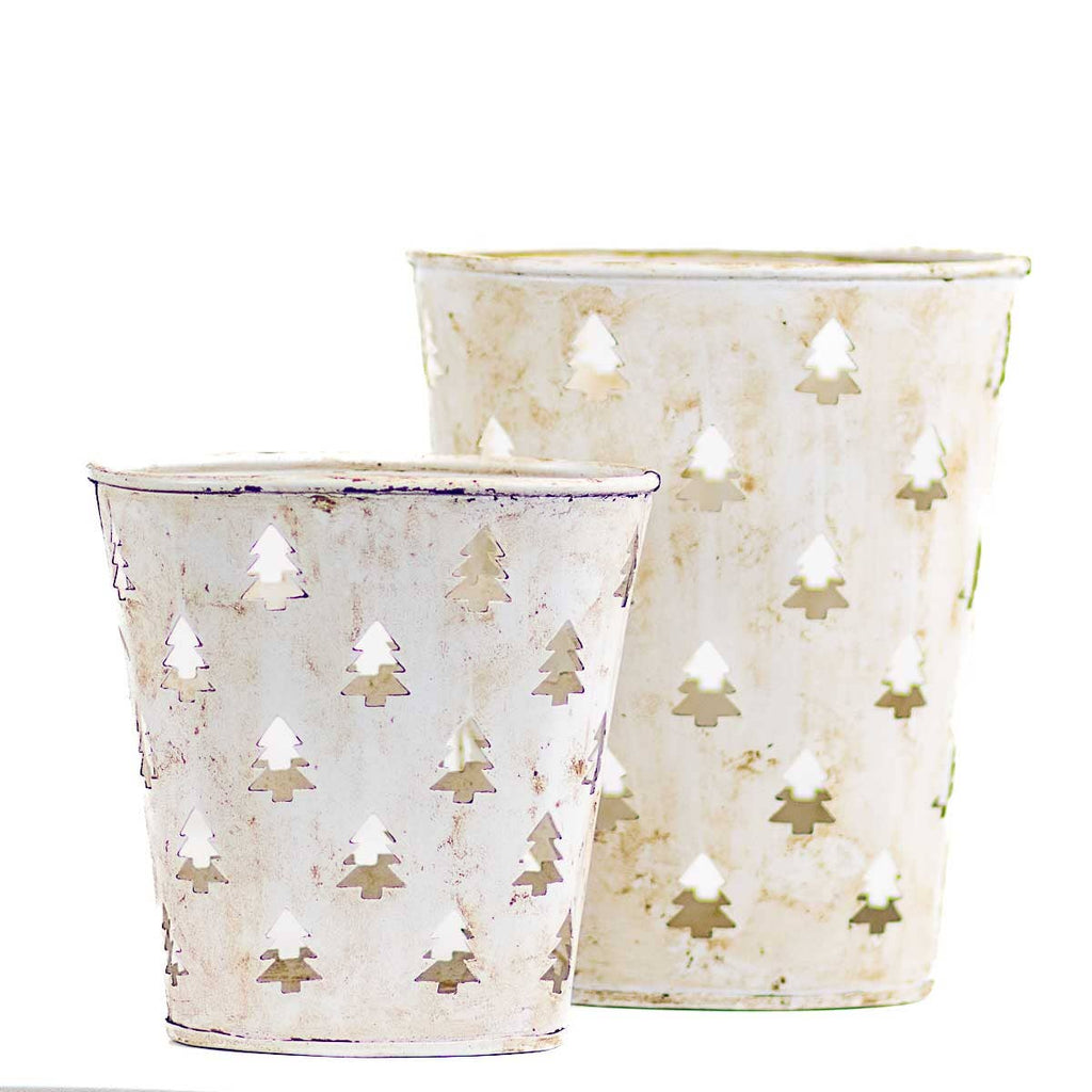 Winter Pine Tin - Antique White