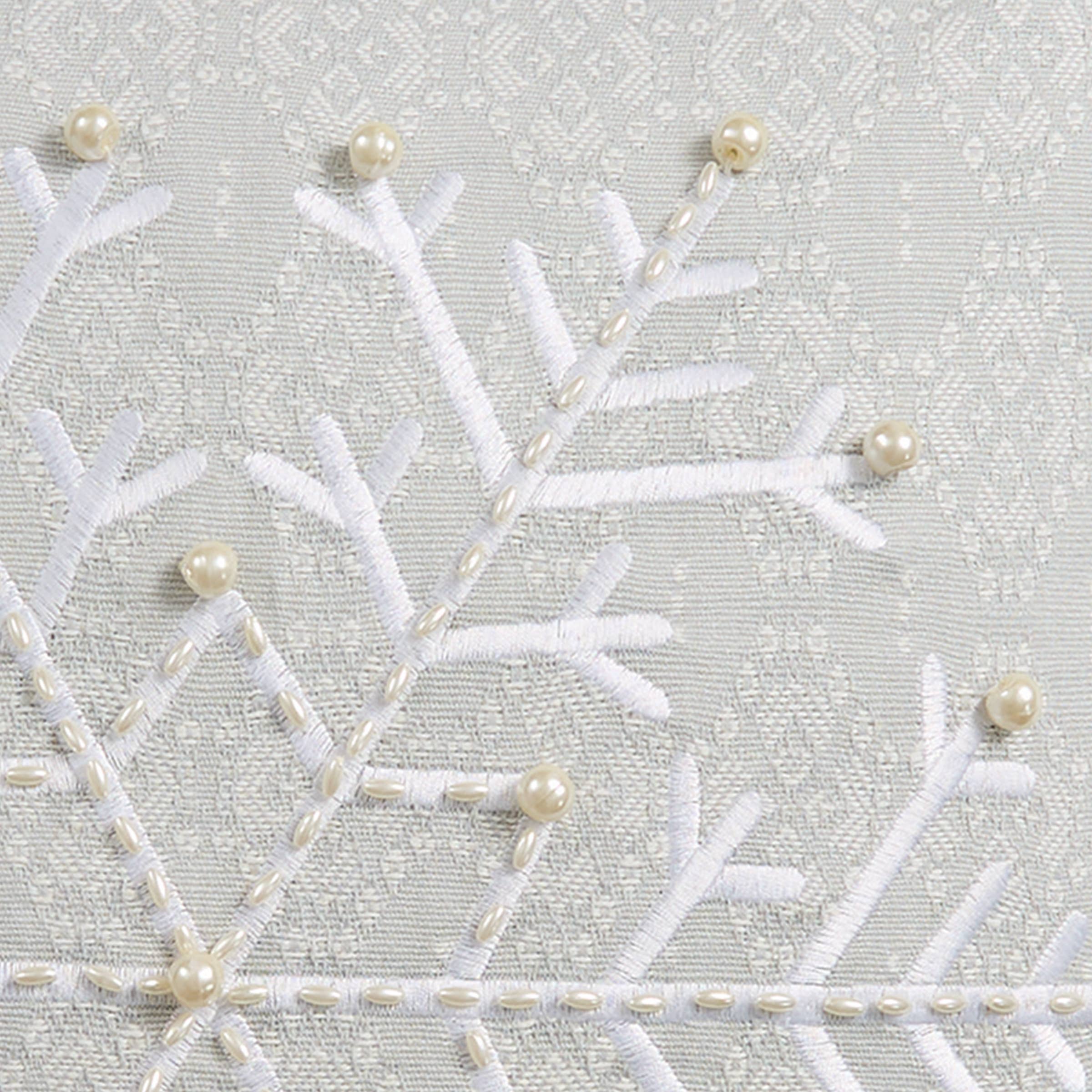 Snowflake Embroidered Pillow