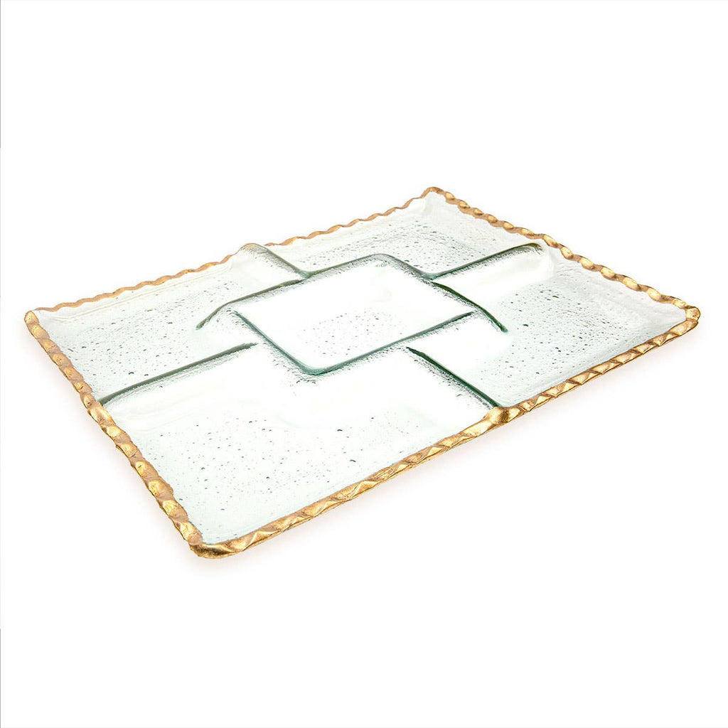Gilded Glass Chip & Dip Tray