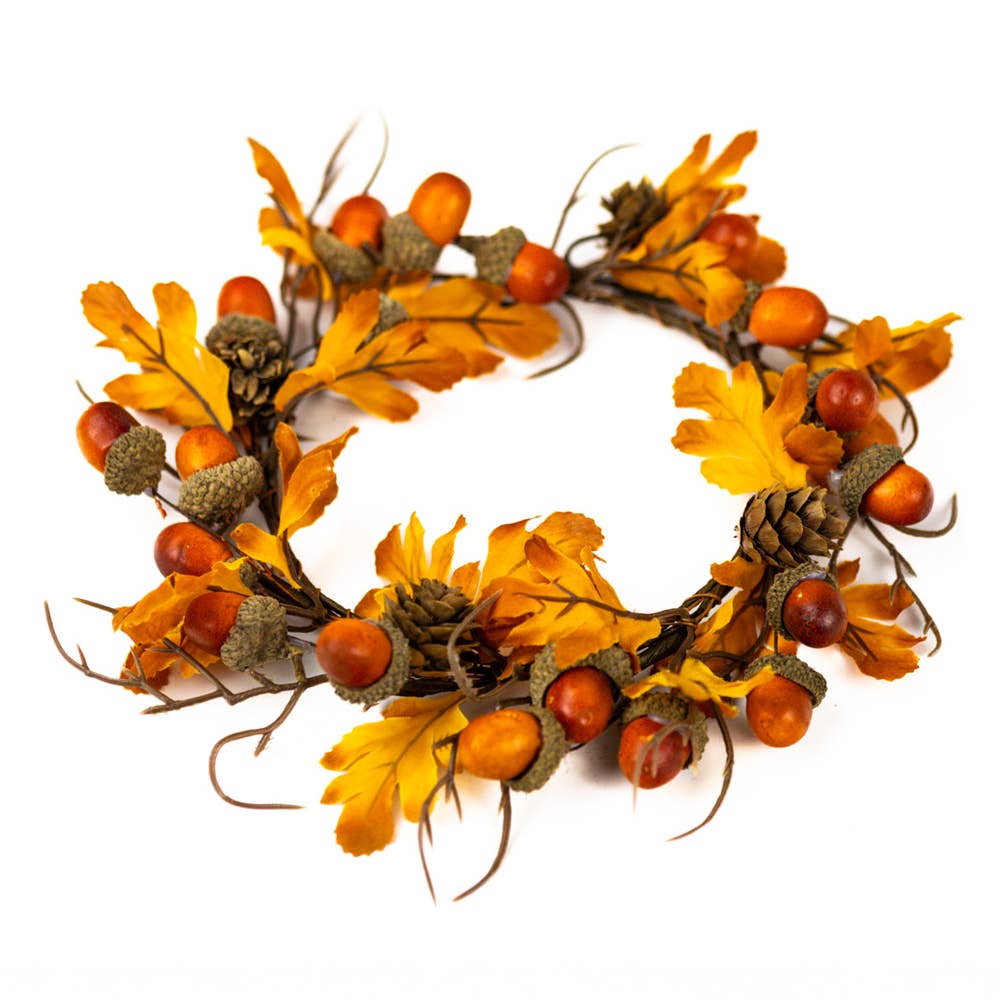 Fallen Leaves & Acorns Candle Ring