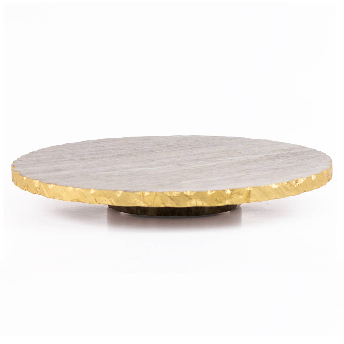 Strasbourg Marble Lazy Susan   Taupe/Gold   12x1.5x12