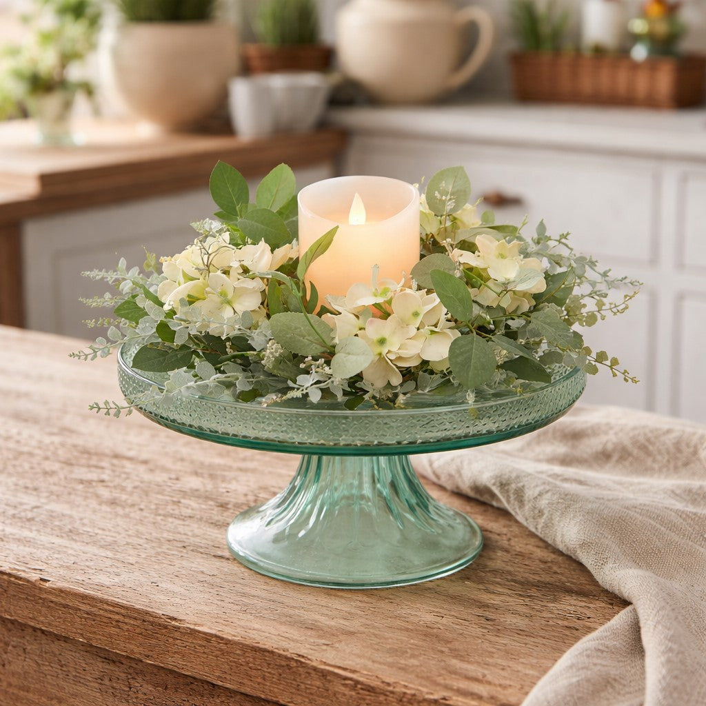Elodie glass cake stand styled for table display - elegant dessert presentation